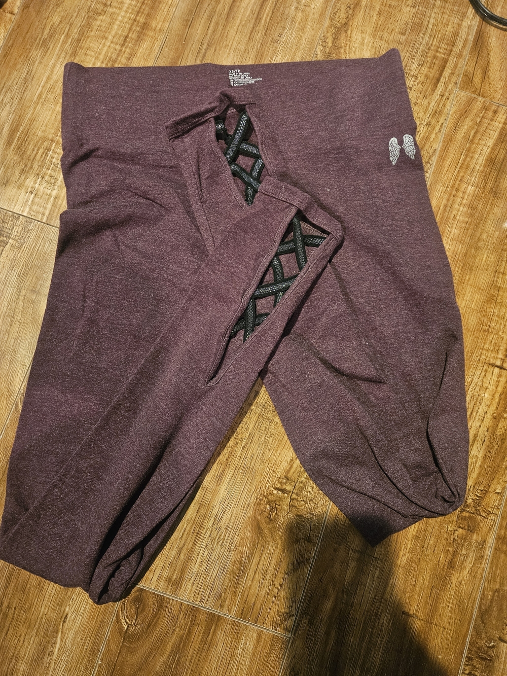 Victoria's Secret Plum Purple Cropped Jeggings with Crisscross Detail